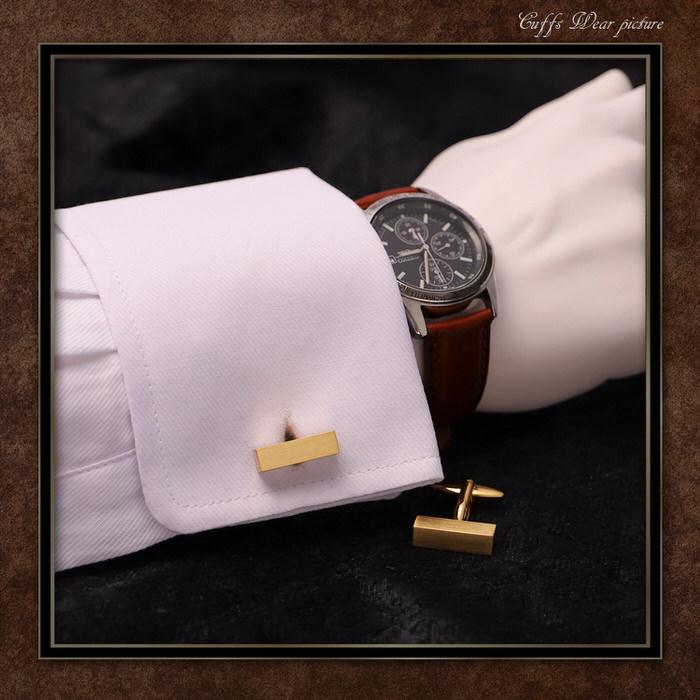 長方形 スクエア シンプル カフス ゴールド 金  カフリンクス メンズ 大人の男 結婚式 パーティー 付け方 プレゼント 上司 ギフト セット ダブルカフス |  | 02