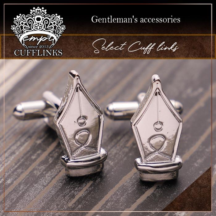 万年筆 ペン カフス シルバー 銀  カフス メンズ 紳士用 結婚式 スーツ 使い方 プレゼント 父親 お祝い セット 職場 |  | 01