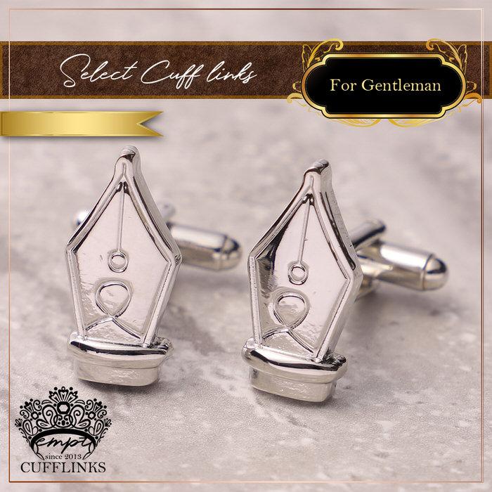 万年筆 ペン カフス シルバー 銀  カフス メンズ 紳士用 結婚式 スーツ 使い方 プレゼント 父親 お祝い セット 職場 |  | 03