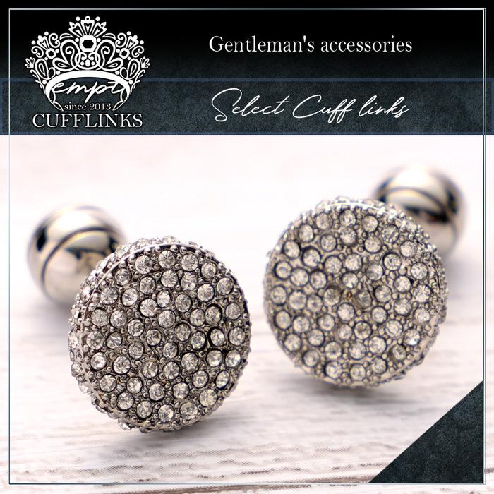 カットストーン キラキラ カフス シルバー 銀  カフスボタン メンズ 男性 結婚式 パーティー シャツ プレゼント 旦那 贈り物 セット 袖 |  | 01
