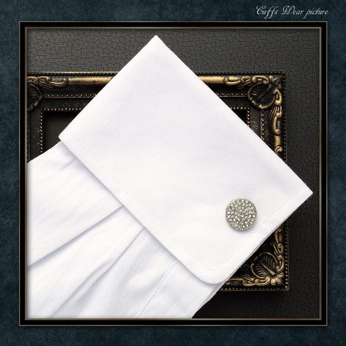 カットストーン キラキラ カフス シルバー 銀  カフスボタン メンズ 男性 結婚式 パーティー シャツ プレゼント 旦那 贈り物 セット 袖 |  | 05