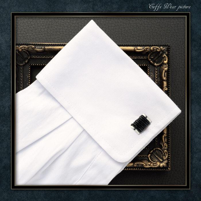 棒 編み込み カフス 3 シルバー 銀 ブラック 黒  カフリンクス メンズ 大人の男 結婚式 パーティー 付け方 プレゼント 上司 ギフト セット ダブルカフス |  | 05