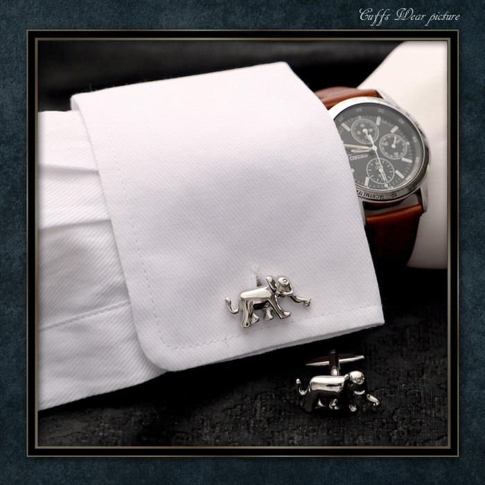 像 ぞう ぞうさん 動物 カフス シルバー 銀  カフス メンズ 紳士小物 結婚式 ビジネス シャツ プレゼント 旦那 ギフト セット 職場 |  | 02