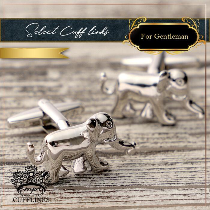 像 ぞう ぞうさん 動物 カフス シルバー 銀  カフス メンズ 紳士小物 結婚式 ビジネス シャツ プレゼント 旦那 ギフト セット 職場 |  | 03