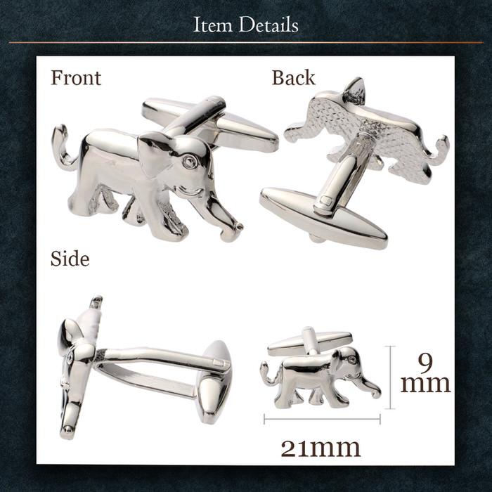 像 ぞう ぞうさん 動物 カフス シルバー 銀  カフス メンズ 紳士小物 結婚式 ビジネス シャツ プレゼント 旦那 ギフト セット 職場 |  | 04