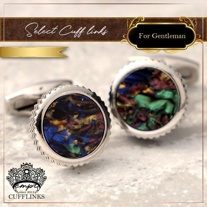 サークル シェル カラフル カフス シルバー 銀  カフスボタン メンズ 男性用 結婚式 冠婚葬祭 シャツ プレゼント 同僚 就職祝い セット 袖 |  | 03