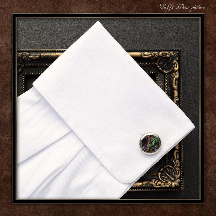 サークル シェル カラフル カフス シルバー 銀  カフスボタン メンズ 男性用 結婚式 冠婚葬祭 シャツ プレゼント 同僚 就職祝い セット 袖 |  | 05