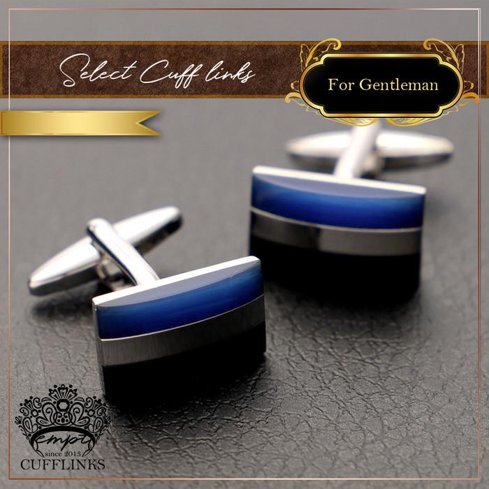 スクエア ストライプ カフス ブルー 青 シルバー 銀 スカイブルー 水色  カフスリンクス メンズ 男 結婚式 誕生日 使い方 プレゼント 彼氏 人気 セット Cuffs |  | 03