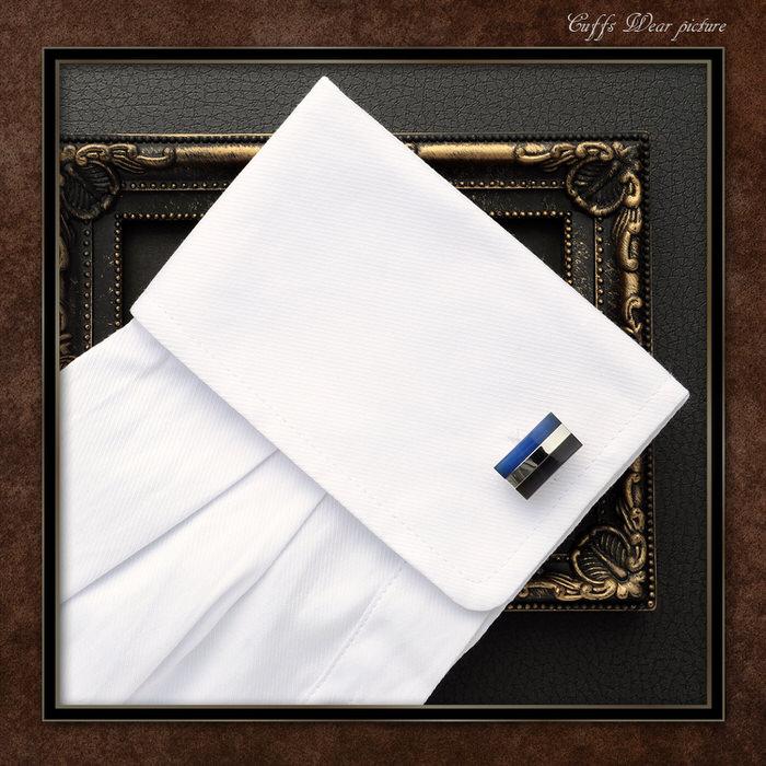 スクエア ストライプ カフス ブルー 青 シルバー 銀 スカイブルー 水色  カフスリンクス メンズ 男 結婚式 誕生日 使い方 プレゼント 彼氏 人気 セット Cuffs |  | 05