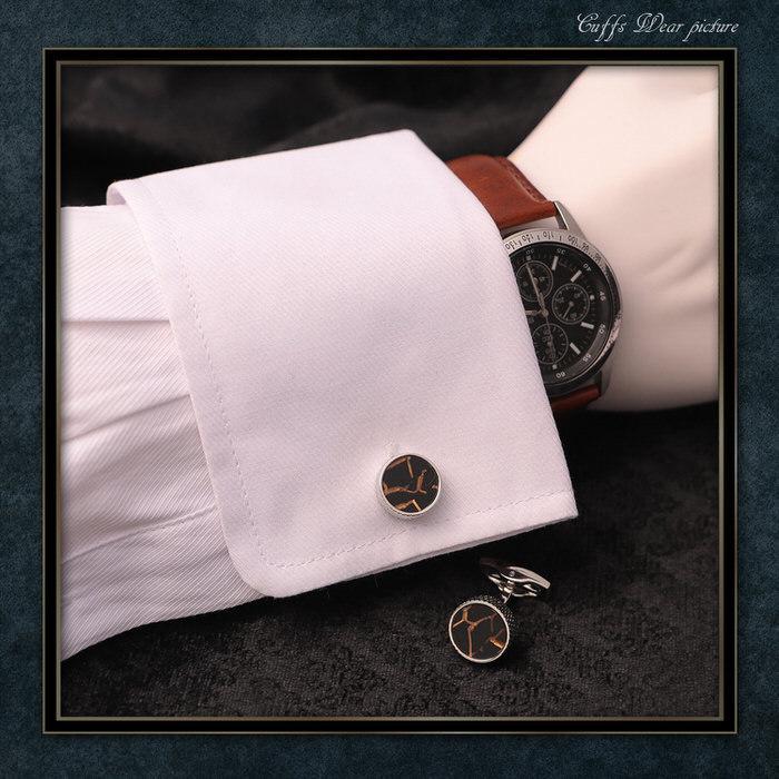 カフス サークル ブラウン 茶 模様 シルバー 銀  カフスボタン カフリンクス カフスリンクス カフス かっこいい メンズ 付け方 結婚式 オシャレ 豪華 ラグジュア |  | 02