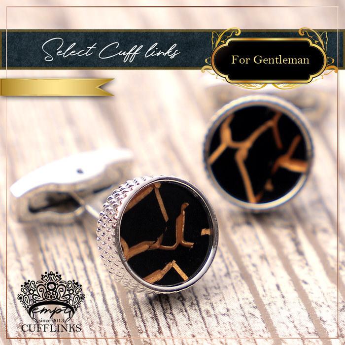 カフス サークル ブラウン 茶 模様 シルバー 銀  カフスボタン カフリンクス カフスリンクス カフス かっこいい メンズ 付け方 結婚式 オシャレ 豪華 ラグジュア |  | 03