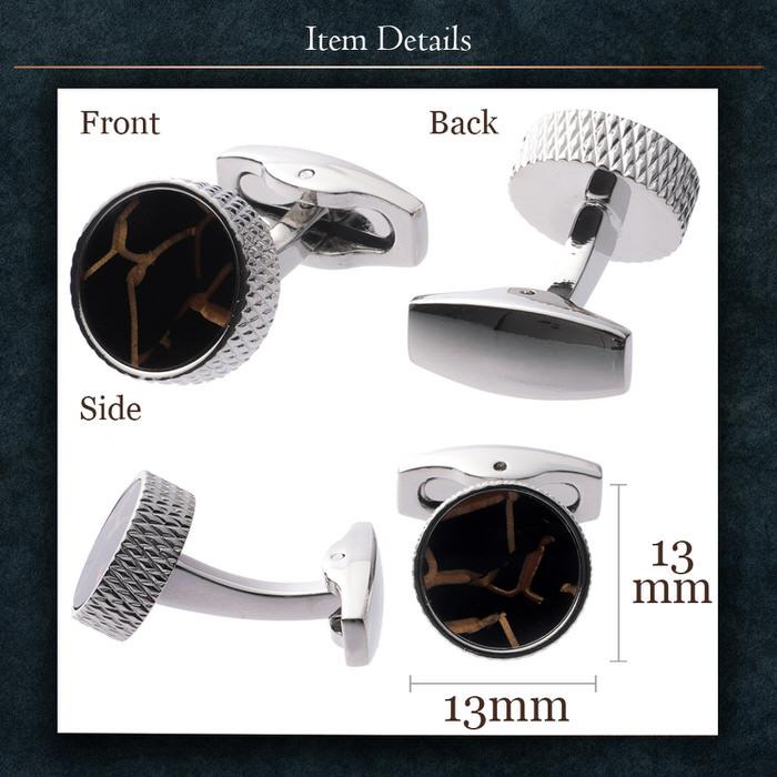 カフス サークル ブラウン 茶 模様 シルバー 銀  カフスボタン カフリンクス カフスリンクス カフス かっこいい メンズ 付け方 結婚式 オシャレ 豪華 ラグジュア |  | 04