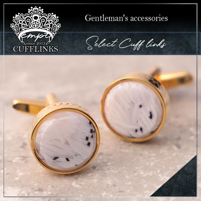 カフス 石調 ホワイト 白 ゴールド 金 サークル  カフスリンクス カフス カフスボタン カフリンクス かっこいい メンズ シャツ 結婚式 お洒落 豪華 ラグジュアリ |  | 01