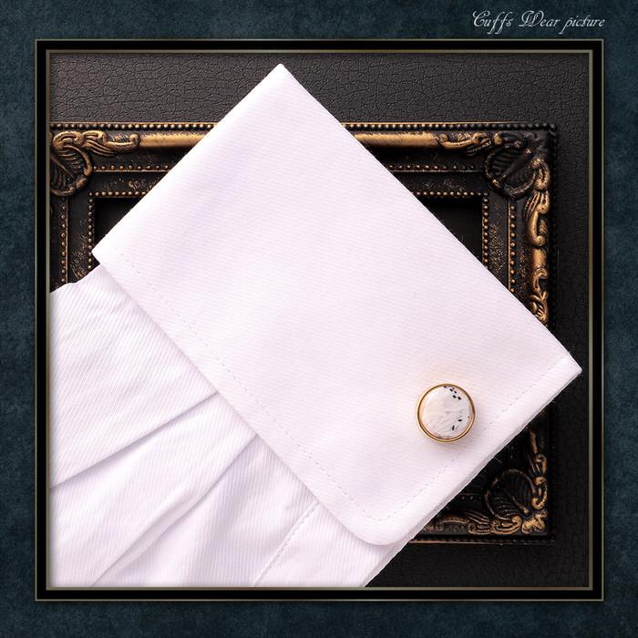 カフス 石調 ホワイト 白 ゴールド 金 サークル  カフスリンクス カフス カフスボタン カフリンクス かっこいい メンズ シャツ 結婚式 お洒落 豪華 ラグジュアリ |  | 05