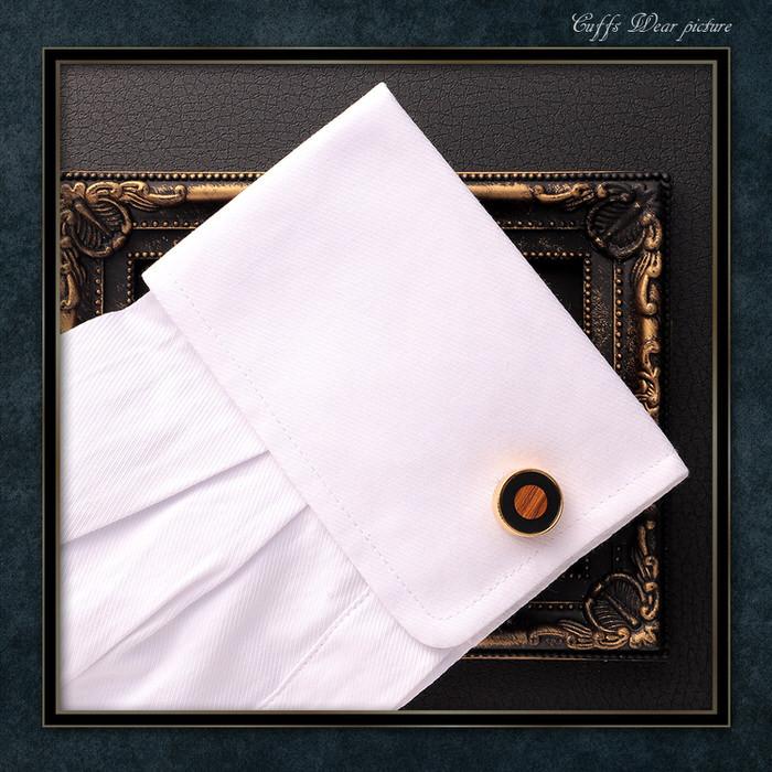 カフス サークル 木目 ブラック 黒 ブラウン 茶 ゴールド 金  カフス カフスボタン カフリンクス カフスリンクス かっこいい メンズ シャツ 結婚式 かっこいい |  | 05