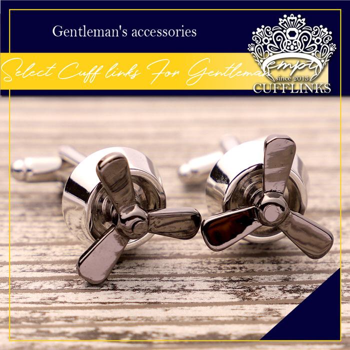 カフス プロペラ モチーフ 飛行機 エンジン スクリュー シルバー 銀  カフスリンクス メンズ 男 結婚式 誕生日 使い方 プレゼント 彼氏 人気 セット Cuffs |  | 01