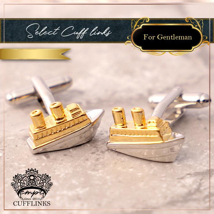 カフス 船 客船 乗り物 モチーフ ゴールド 金 シルバー 銀  カフスボタン カフリンクス カフスリンクス カフス 目立つ メンズ 付け方 結婚式 オシャレ おもしろ |  | 03