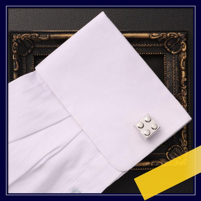 カフス ブロック おもちゃ スクエア 四角 モチーフ シルバー 銀  カフスリンクス メンズ 男 結婚式 誕生日 使い方 プレゼント 彼氏 人気 セット Cuffs |  | 05