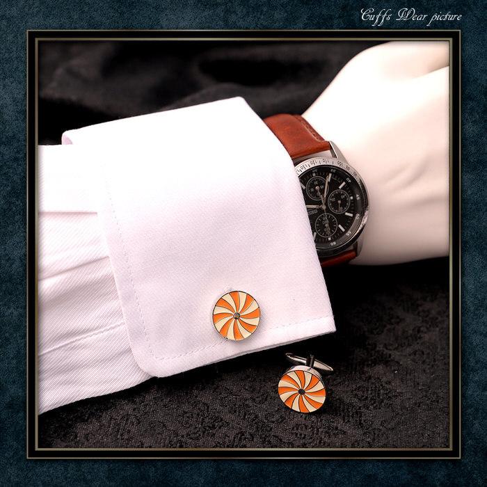 カフス サークル 丸 模様 車輪 オレンジ 橙 シルバー 銀  カフス カフスボタン カフリンクス カフスリンクス かっこいい メンズ シャツ 結婚式 かっこいい 豪華 |  | 02