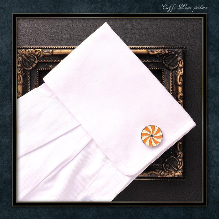 カフス サークル 丸 模様 車輪 オレンジ 橙 シルバー 銀  カフス カフスボタン カフリンクス カフスリンクス かっこいい メンズ シャツ 結婚式 かっこいい 豪華 |  | 05