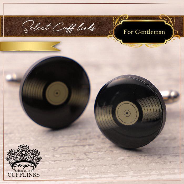 カフス レコード ブラック 黒 音楽 ディスク  カフスボタン カフリンクス カフスリンクス カフス 趣味 メンズ スーツ 結婚式 オシャレ おもしろ 楽器 面白い フ |  | 03