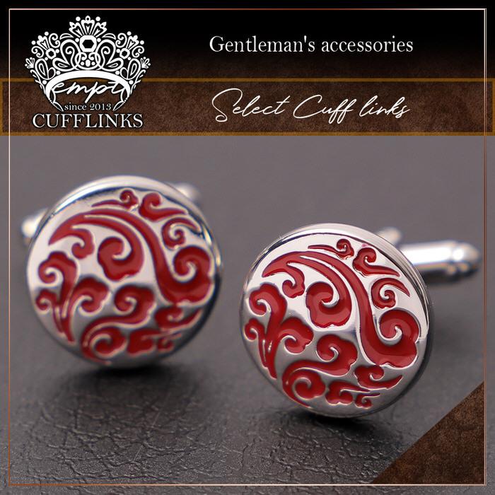 カフス サークル レッド 赤 模様 シルバー 銀  カフスボタン カフリンクス カフスリンクス カフス かっこいい メンズ 付け方 結婚式 オシャレ 珍しい パターン |  | 01