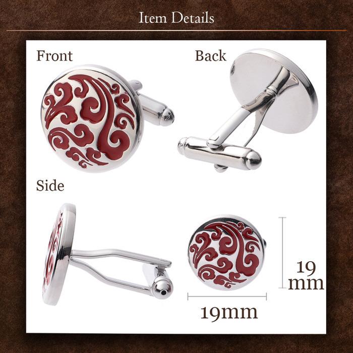 カフス サークル レッド 赤 模様 シルバー 銀  カフスボタン カフリンクス カフスリンクス カフス かっこいい メンズ 付け方 結婚式 オシャレ 珍しい パターン |  | 04