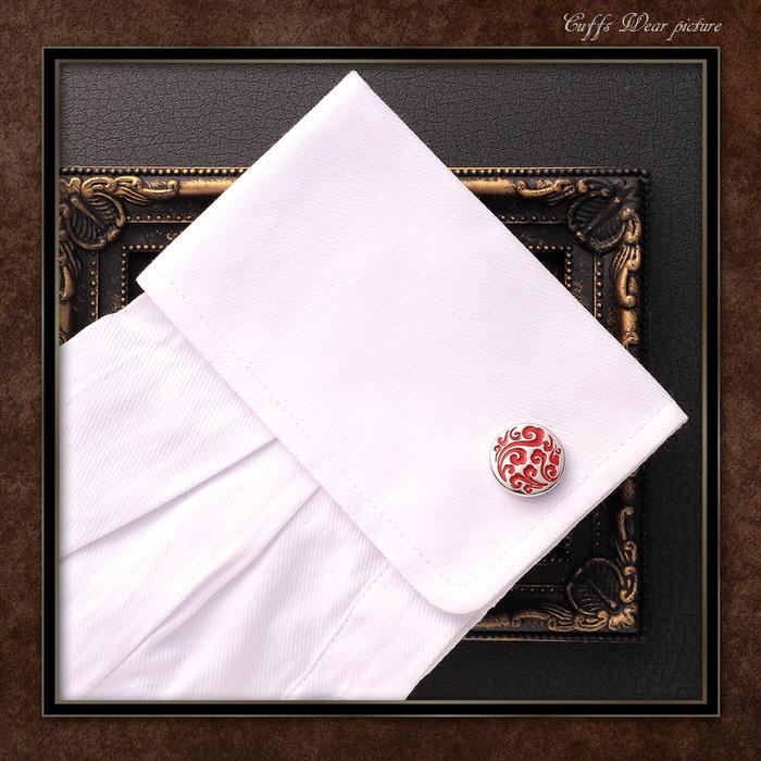 カフス サークル レッド 赤 模様 シルバー 銀  カフスボタン カフリンクス カフスリンクス カフス かっこいい メンズ 付け方 結婚式 オシャレ 珍しい パターン |  | 05