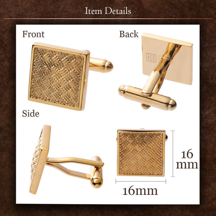 カフス スクエア ゴールド パターン 模様 金  カフス カフスボタン カフリンクス カフスリンクス かっこいい メンズ シャツ 結婚式 かっこいい 豪華 ラグジュア |  | 04