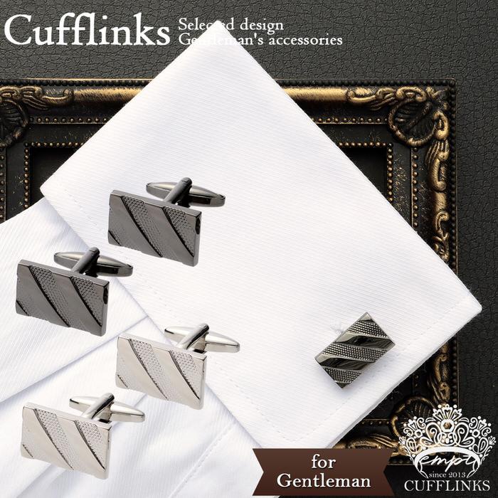 スクエア ストライプ パターン カフス カフスボタン メンズ 男性用 結婚式 冠婚葬祭 シャツ プレゼント 同僚 就職祝い  袖 | 