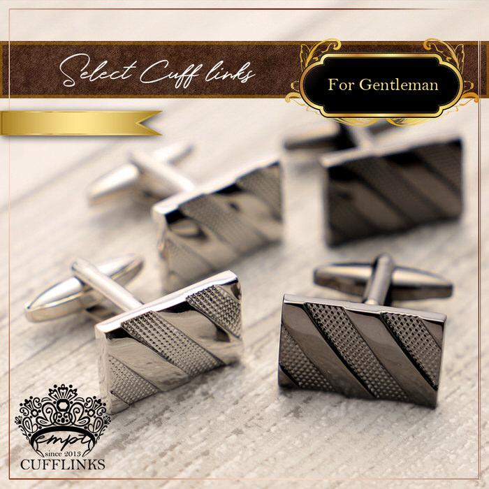 スクエア ストライプ パターン カフス カフスボタン メンズ 男性用 結婚式 冠婚葬祭 シャツ プレゼント 同僚 就職祝い  袖 |  | 03