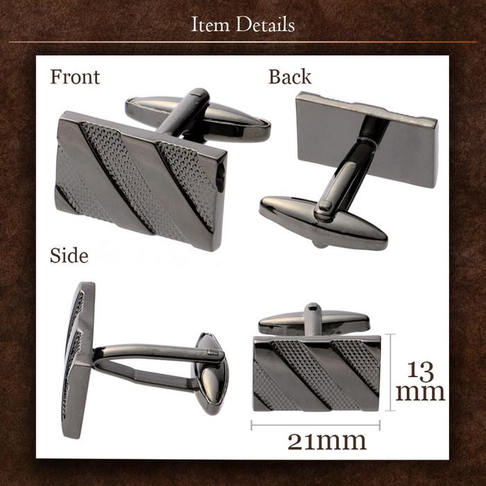 スクエア ストライプ パターン カフス カフスボタン メンズ 男性用 結婚式 冠婚葬祭 シャツ プレゼント 同僚 就職祝い  袖 |  | 04