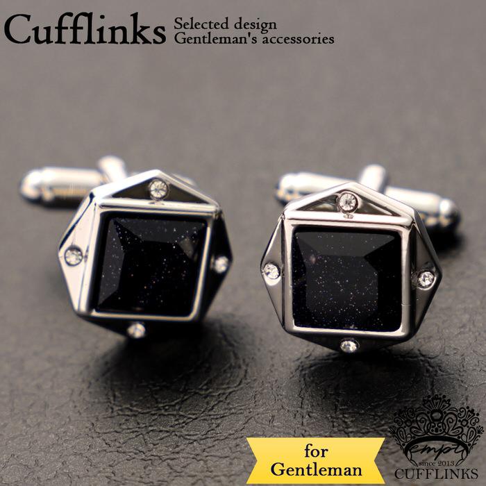 スクエア サークル コンビ カフス シルバー 銀 ブラック 黒  カフスリンクス メンズ 男 結婚式 誕生日 使い方 プレゼント 彼氏 人気 セット Cuffs | 