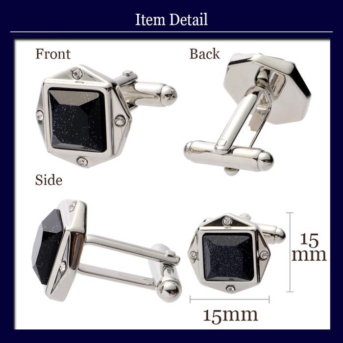 スクエア サークル コンビ カフス シルバー 銀 ブラック 黒  カフスリンクス メンズ 男 結婚式 誕生日 使い方 プレゼント 彼氏 人気 セット Cuffs |  | 04
