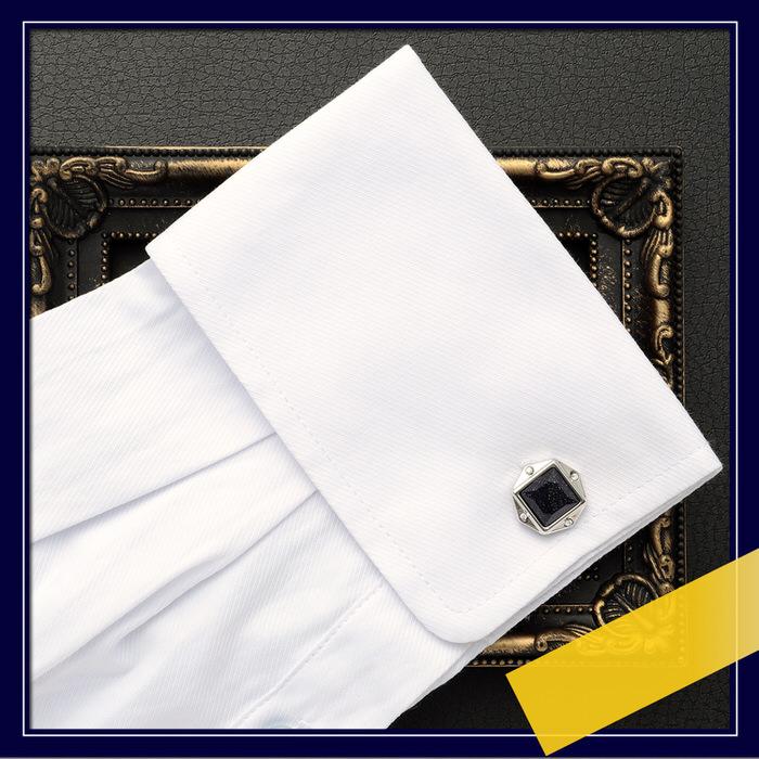 スクエア サークル コンビ カフス シルバー 銀 ブラック 黒  カフスリンクス メンズ 男 結婚式 誕生日 使い方 プレゼント 彼氏 人気 セット Cuffs |  | 05