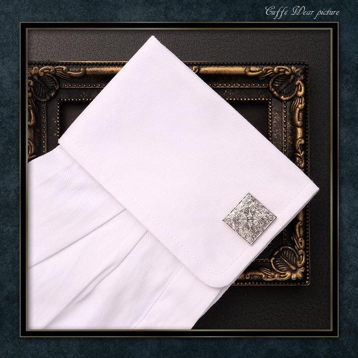 カフス スクエア 彫刻風 パターン シルバー 銀 カフスリンクス メンズ 男 結婚式 誕生日 使い方 プレゼント 彼氏 人気 セット Cuffs |  | 05