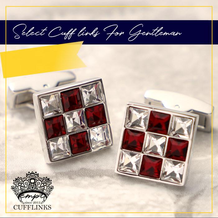 ナイン スクエア カットストーン ブロックチェック カフス カフスボタン メンズ 男性用 結婚式 冠婚葬祭 シャツ プレゼント 同僚 就職祝い  袖 |  | 03