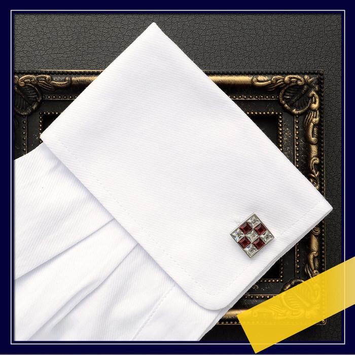 ナイン スクエア カットストーン ブロックチェック カフス カフスボタン メンズ 男性用 結婚式 冠婚葬祭 シャツ プレゼント 同僚 就職祝い  袖 |  | 05