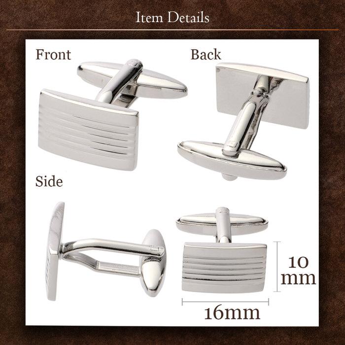 シンプル スクエア ストライプ カフス カフスボタン メンズ 男性用 結婚式 冠婚葬祭 シャツ プレゼント 同僚 就職祝い  袖 |  | 04