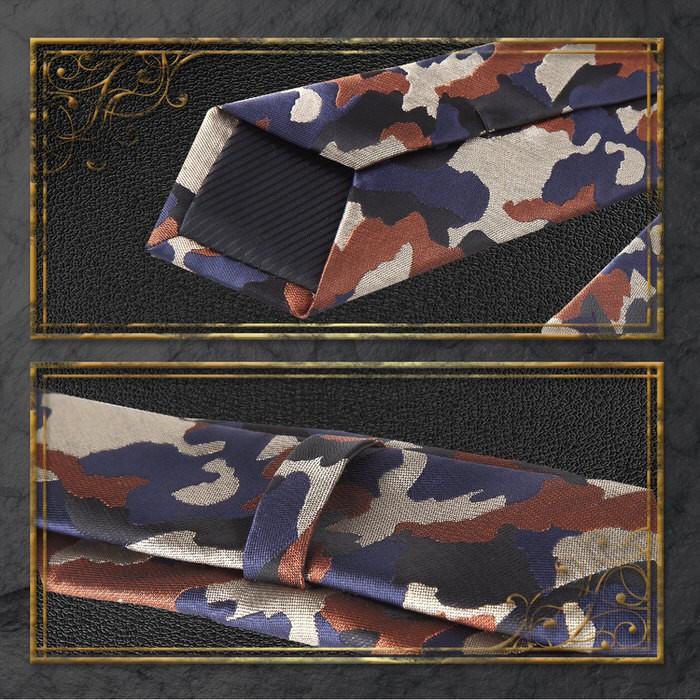 ネクタイ ナロータイ カモフラ necktie 青 ブルー 緑 グリーン 紺 ネイビー えんじ かっこいい 目立つ 衣装 ライブ  演劇 |  | 02