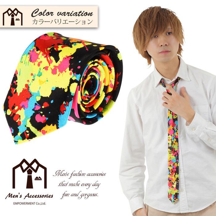 ネクタイ ナロー スプラッシュ カラフル 黒 ペンキ 衣装 プレゼント 父の日 ビジネスマン 制服 スーツ シャツ 紳士 お洒落 おしゃれ |  | 03