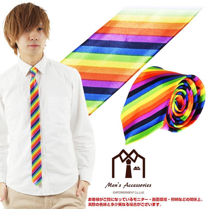 ネクタイ ナロー レインボー カラフル 七色 虹 プレゼント 父の日 ビジネスマン 制服 スーツ シャツ 紳士 お洒落 おしゃれ おもしろ |  | 05