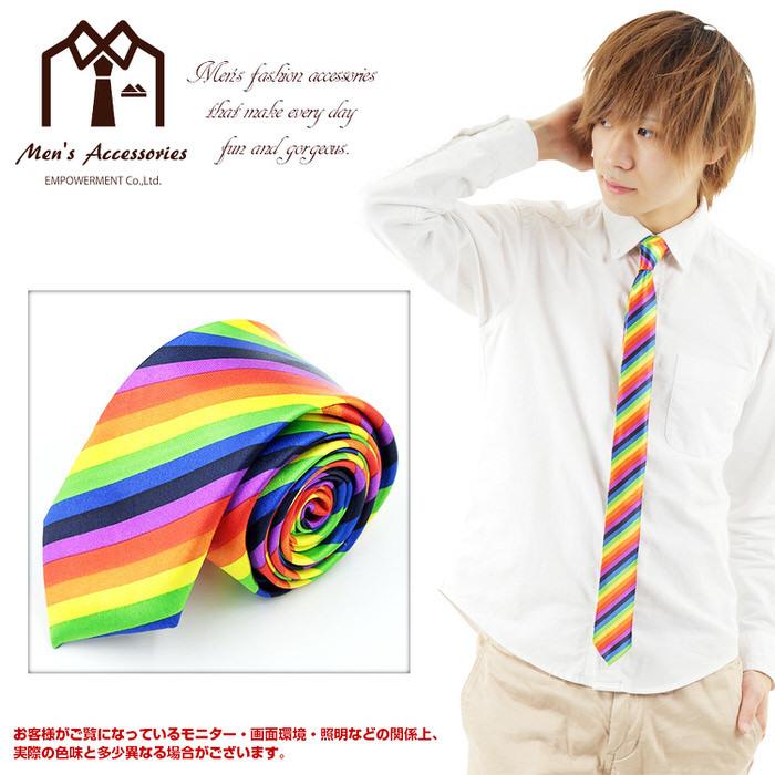 ネクタイ ナロー レインボー カラフル 七色 虹 プレゼント 父の日 ビジネスマン 制服 スーツ シャツ 紳士 お洒落 おしゃれ おもしろ |  | 06