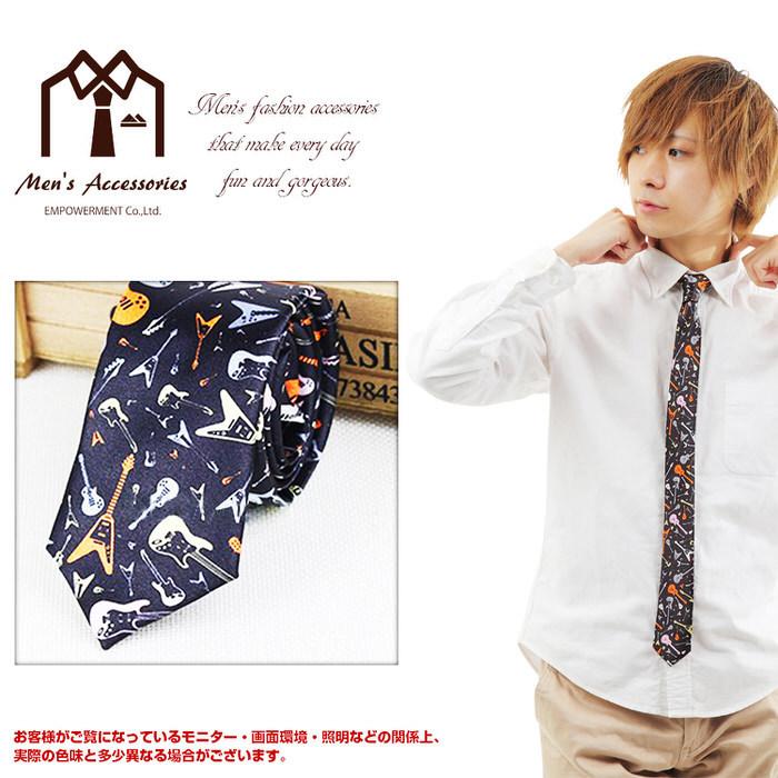 ネクタイ 音楽 ギター ナロータイ   ミュージック 父の日 ビジネスマン 制服 スーツ シャツ 紳士 お洒落 おしゃれ おもしろ かっこいい |  | 06