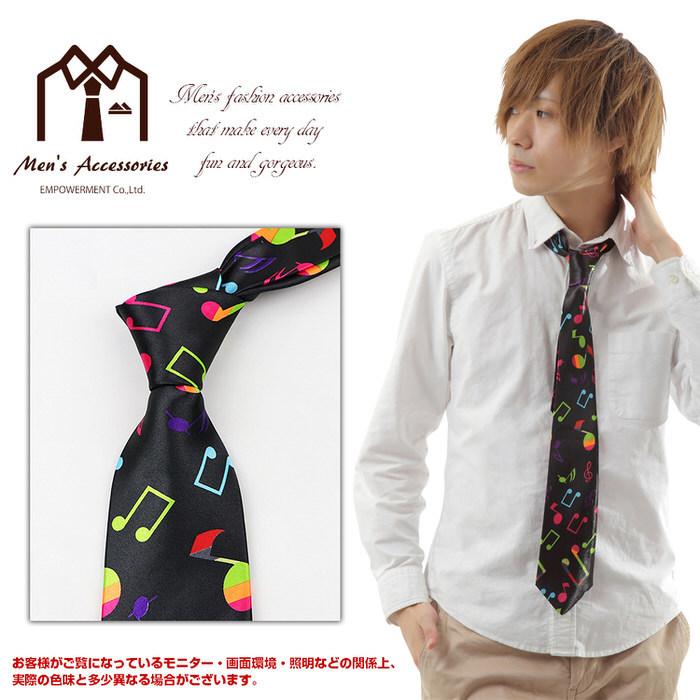 ネクタイ 音楽 音符 楽譜 黒 ブラック カラフル  ミュージック 制服 スーツ シャツ 紳士 お洒落 おしゃれ おもしろ かっこいい フォーマル メンズ |  | 06