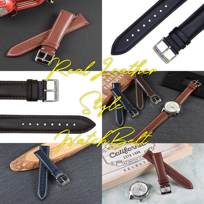 時計ベルト ステッチ 柄なし 革 レザー 18mm 19mm 20mm 21mm 22mm 替え カジュアル 無地 おしゃれ 仕事 ビジネス 紺 ネイビー 濃茶 ブラウン ファッション  ウォ |  | 08
