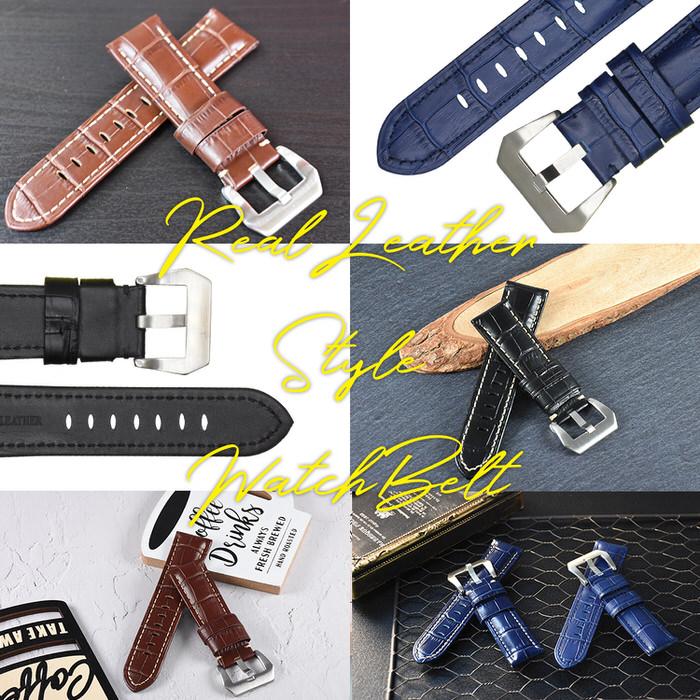 時計ベルト 型押し BR 同色ステッチ 革 レザー 22mm 24mm 26mm 替え 太い ごつい スタイリッシュ おしゃれ 目立つ 黒 ブラック 茶 ブラウン 紺 ネイビー  交換 |  | 08