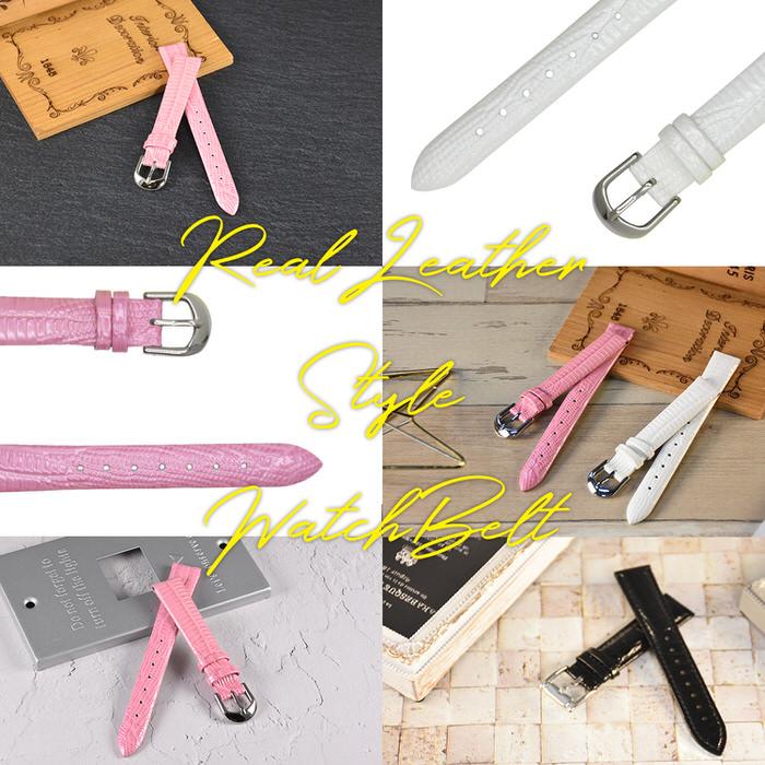 時計ベルト 型押し 4 革 レザー 14mm 16mm 18mm 20mm 替え シンプル おしゃれ 女性 女子 フォーマル 白 ホワイト 桃 ピンク 交換  部品 |  | 08