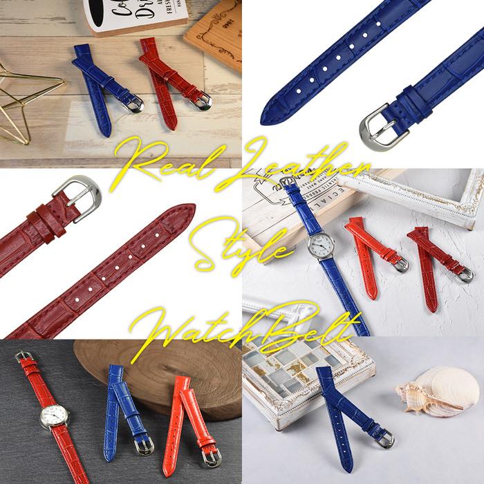 時計ベルト 型押し レディース 革 レザー 12mm 14mm 16mm 替え かわいい 無地 女の子 カジュアル マリン 青 ブルー 本革 交換  ファッション |  | 08