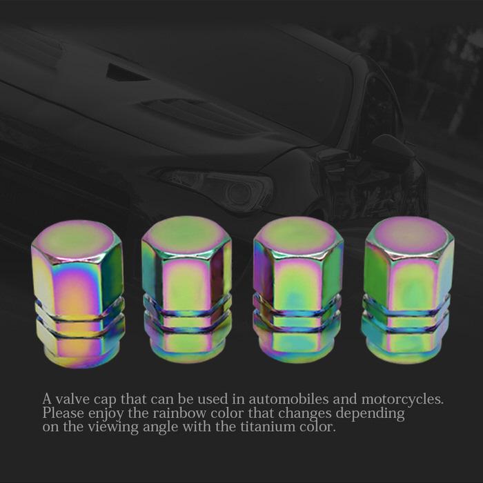 米式 バルブキャップ チタン カラー 調 六角 車 カスタム お洒落 目立つ クール 部品 パーツ メンテナンス 修理 ホイール タイヤ car |  | 12